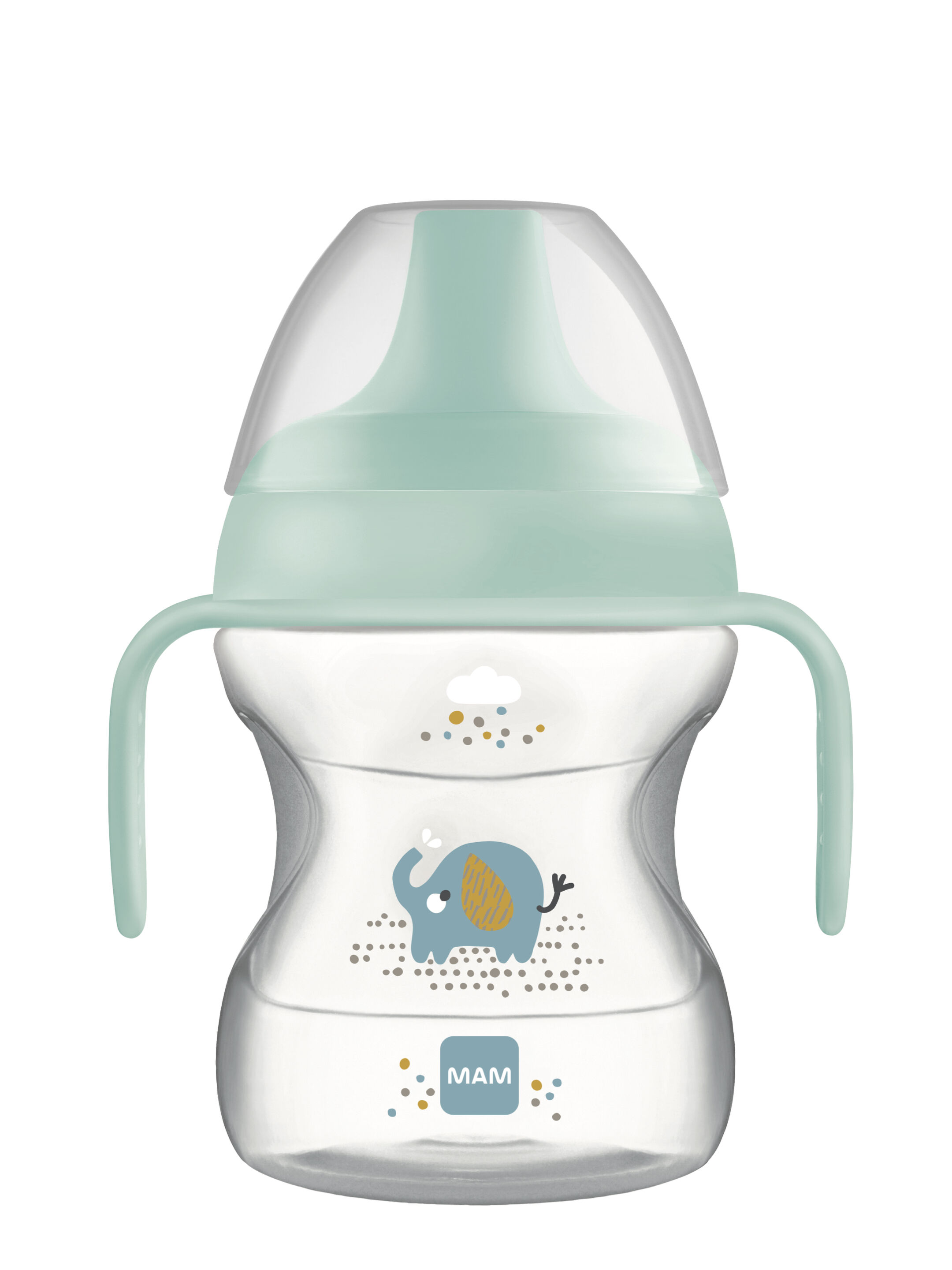 كوب مام بيبي لتعليم الشرب للأطفال سيليكون - 6 أشهر فما فوق | بطبعة حيوانات برية، أزرق - 190 مل - عبوة من قطعة واحدة image number 1