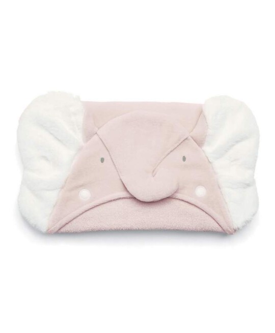 منشفة بغطاء للرأس بتصميم فيل وردي image number 1