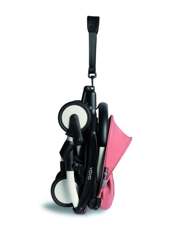 عربة أطفال بيبي زن يويو2 بهيكل أبيض ومجموعة مقعد عربة لعمر 6 شهور فأكثر وردي image number 4