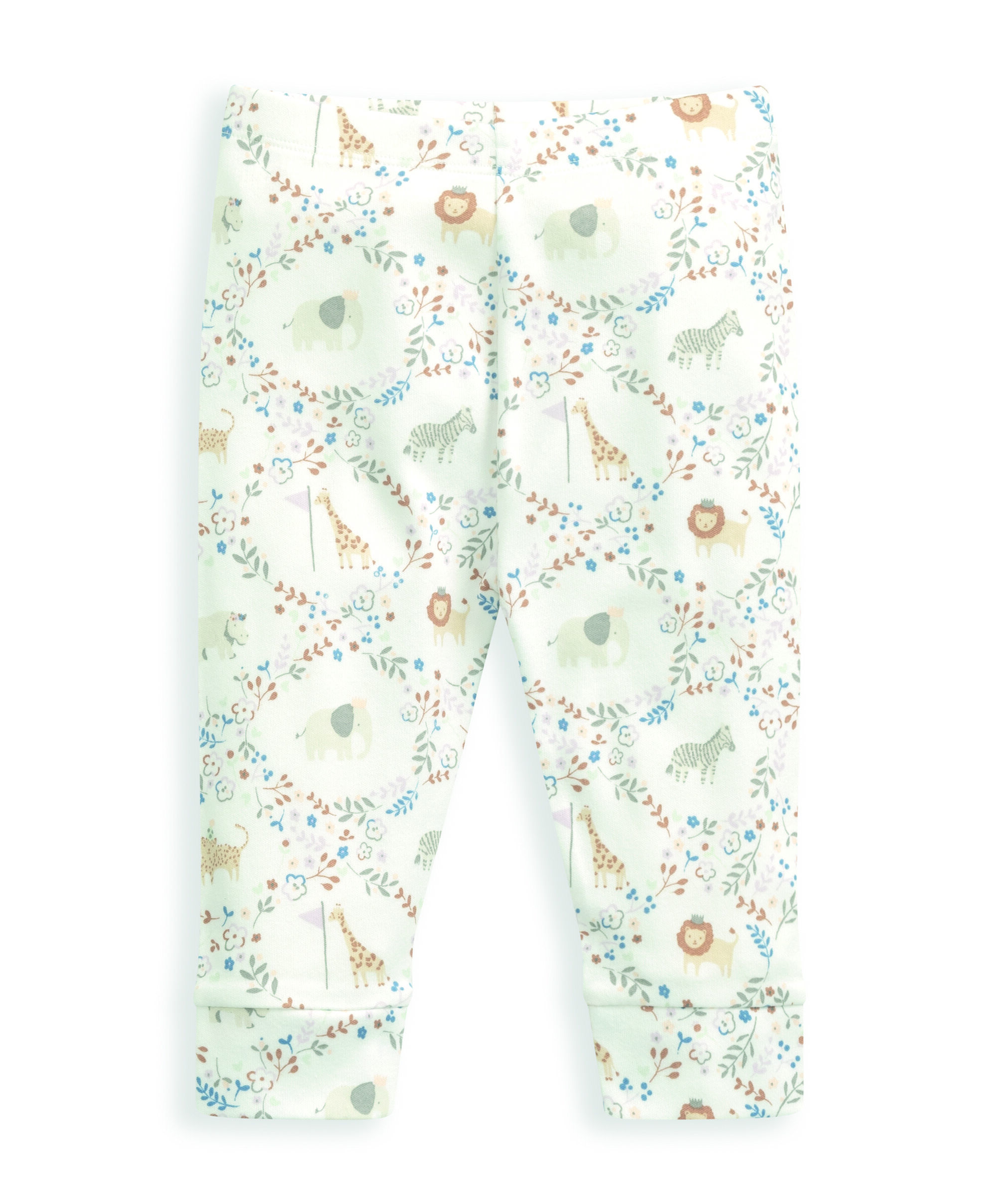 طقم بيجاما جيرسيه بنقشة سفاري وزهور - قطعتان image number 5