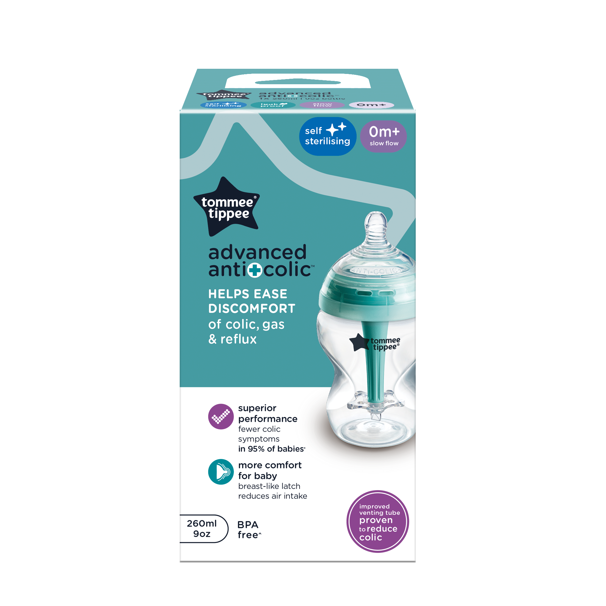 Tommee Tippee 1 X 260ml Anti Colic Bottle image number 3