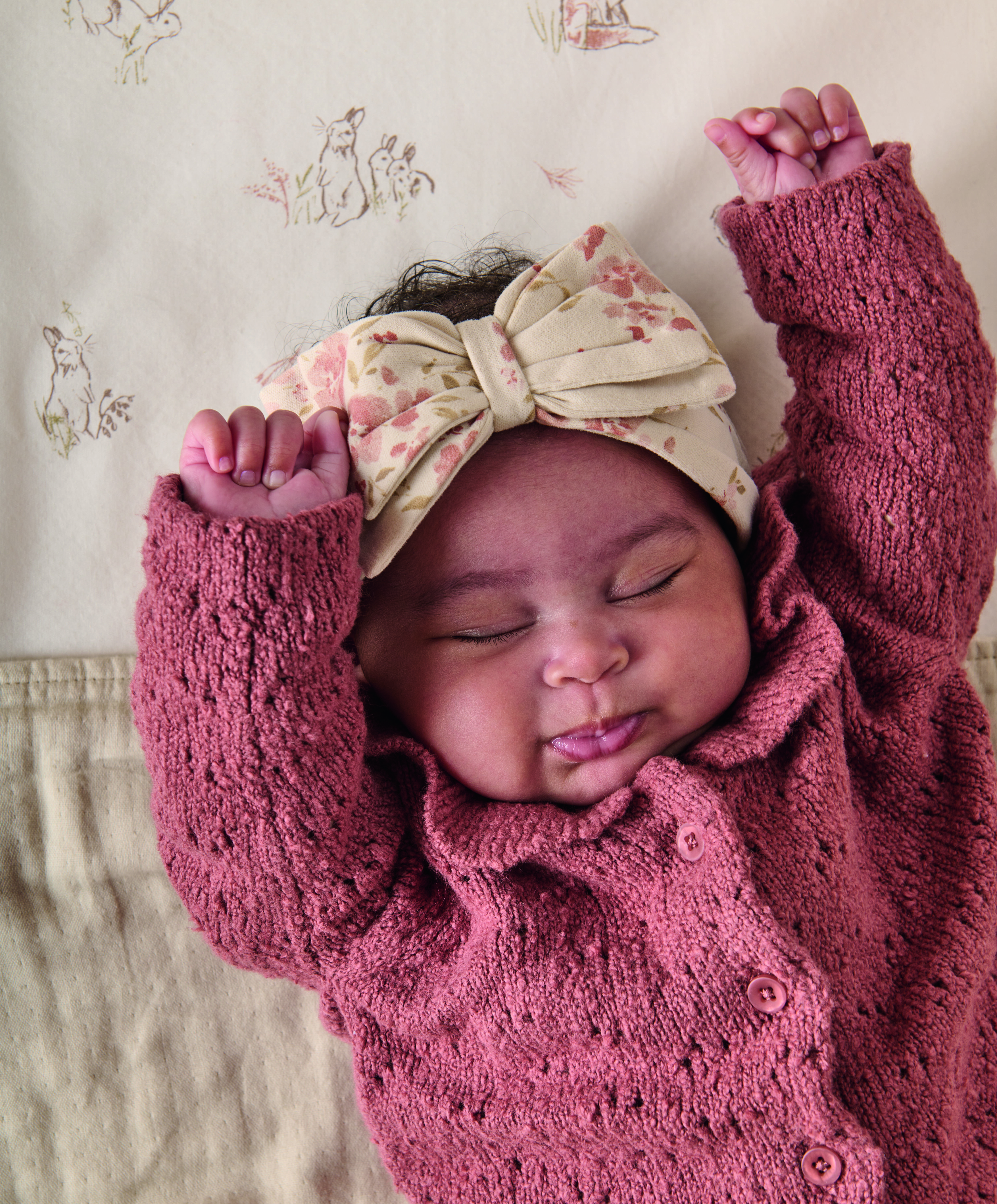 طوق رأس بنقشة زهور - لون محايد image number 2