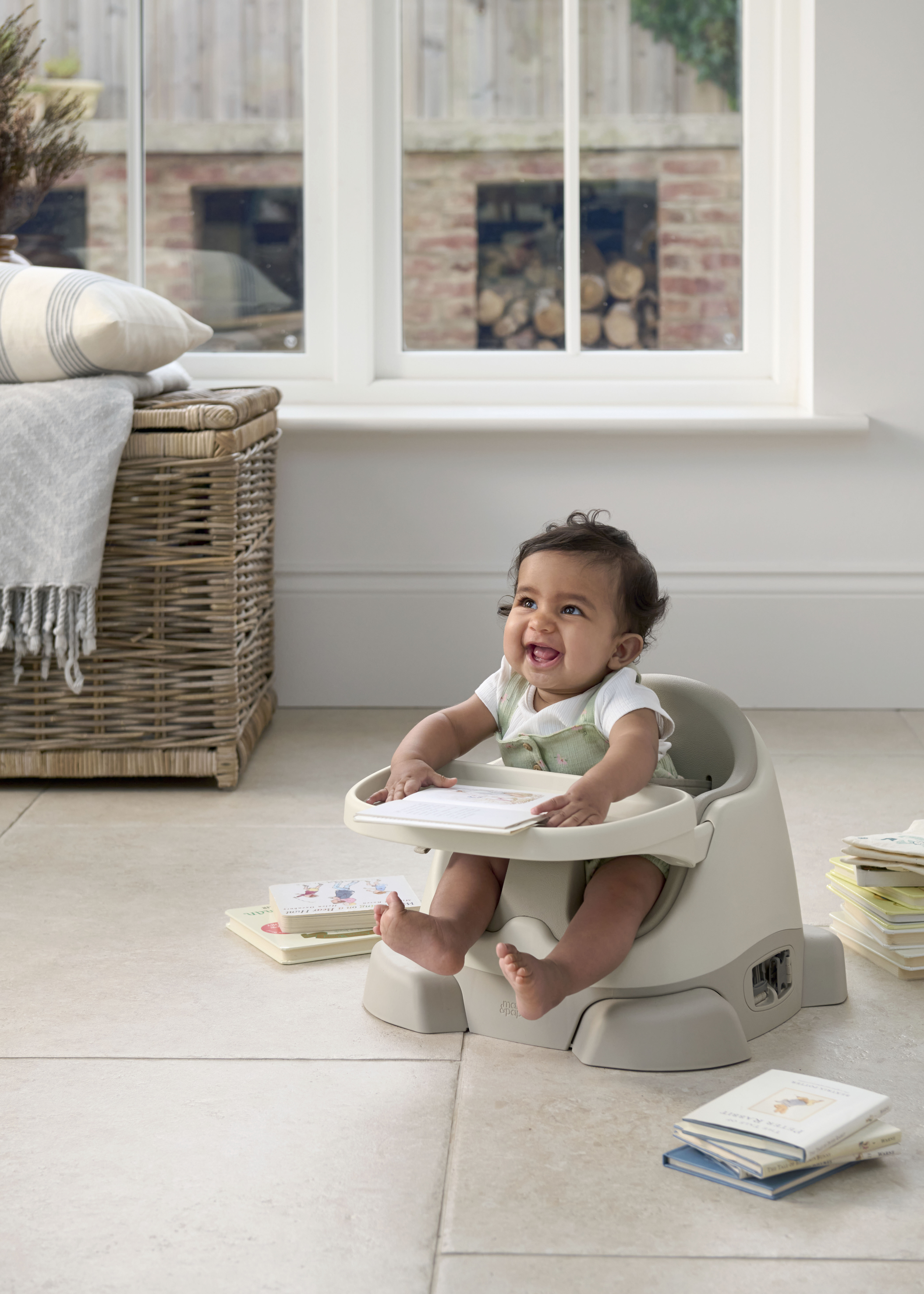 مقعد باغ داعم وأرضي 3 في 1 بصينية ألعاب - كلاي image number 1