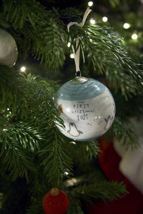 زينة شجرة كريسماس بنقشة My First Christmas - أزرق زينة شجرة كريسماس بنقشة My First Christmas - أزرق image number 4