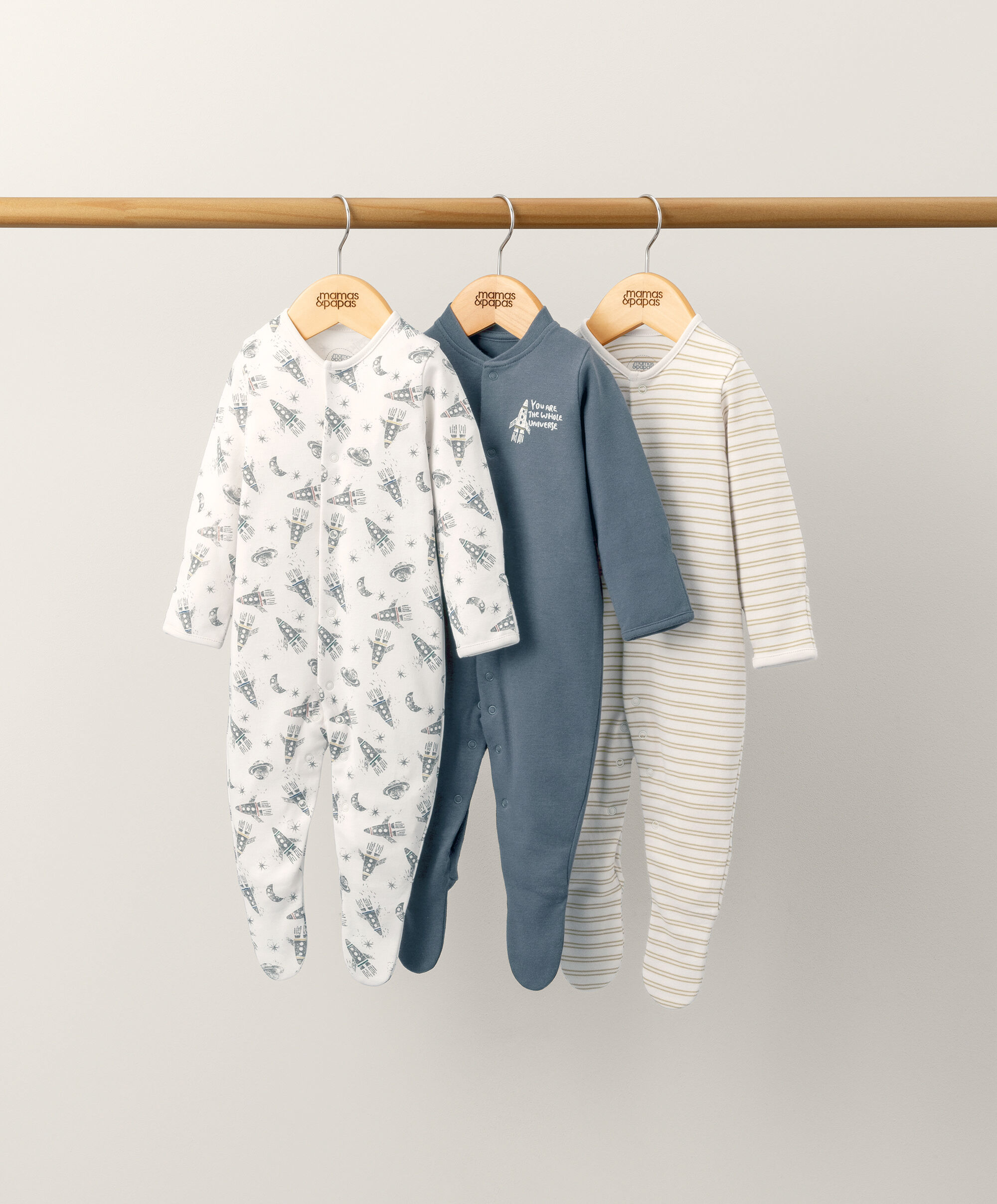 Universe Sleepsuits (Set of 3) - Blue image number 1