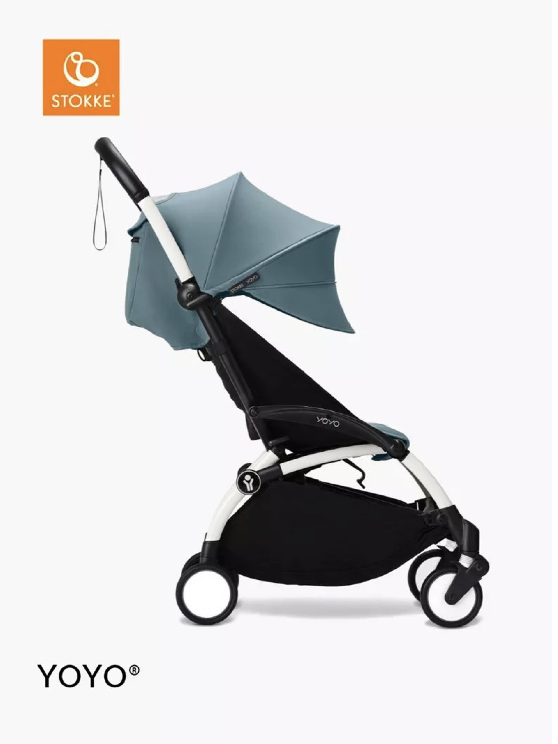 مجموعة هيكل أبيض لعربة أطفال ستوك يويو3 مع مجموعة مقعد للأطفال لعمر 6 شهور فأكثر بلون أسود (قطعتين) image number 2