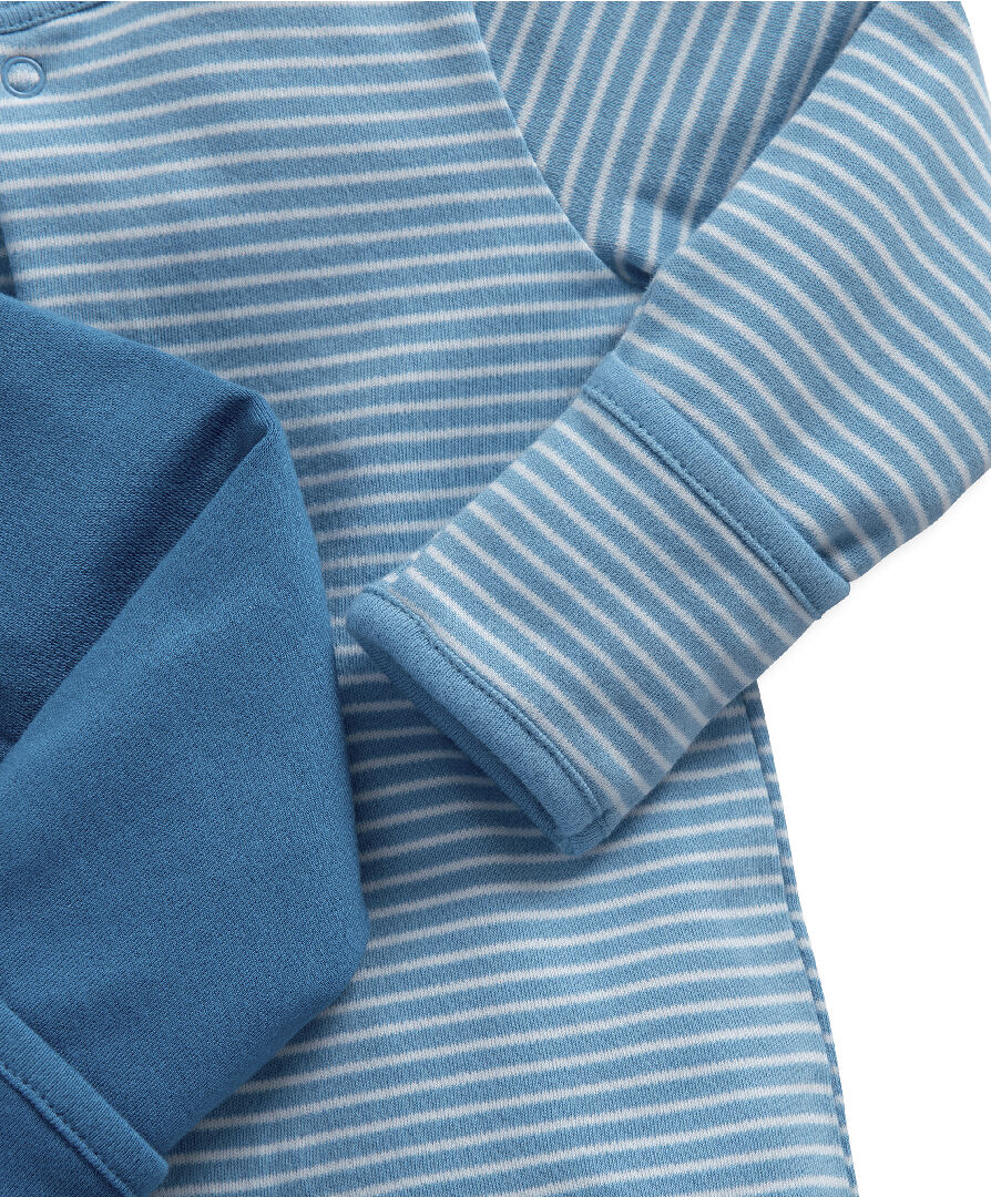 طقم بيجاما قطعة واحدة قطن جيرسيه بنقشة حيوانات وأحرف - 3 قطع image number 4