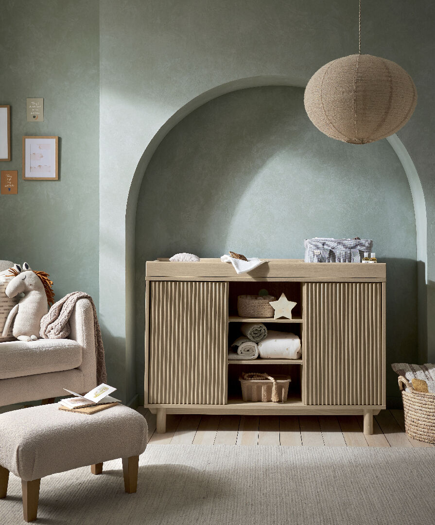 وحدة أدراج أوسكا عريضة بسطح للتغيير - ناتشرل/اوك image number 3