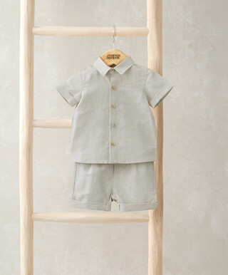 طقم قميص وشورت بتصميم مخطط - قطعتين طقم قميص وشورت بتصميم مخطط - قطعتين