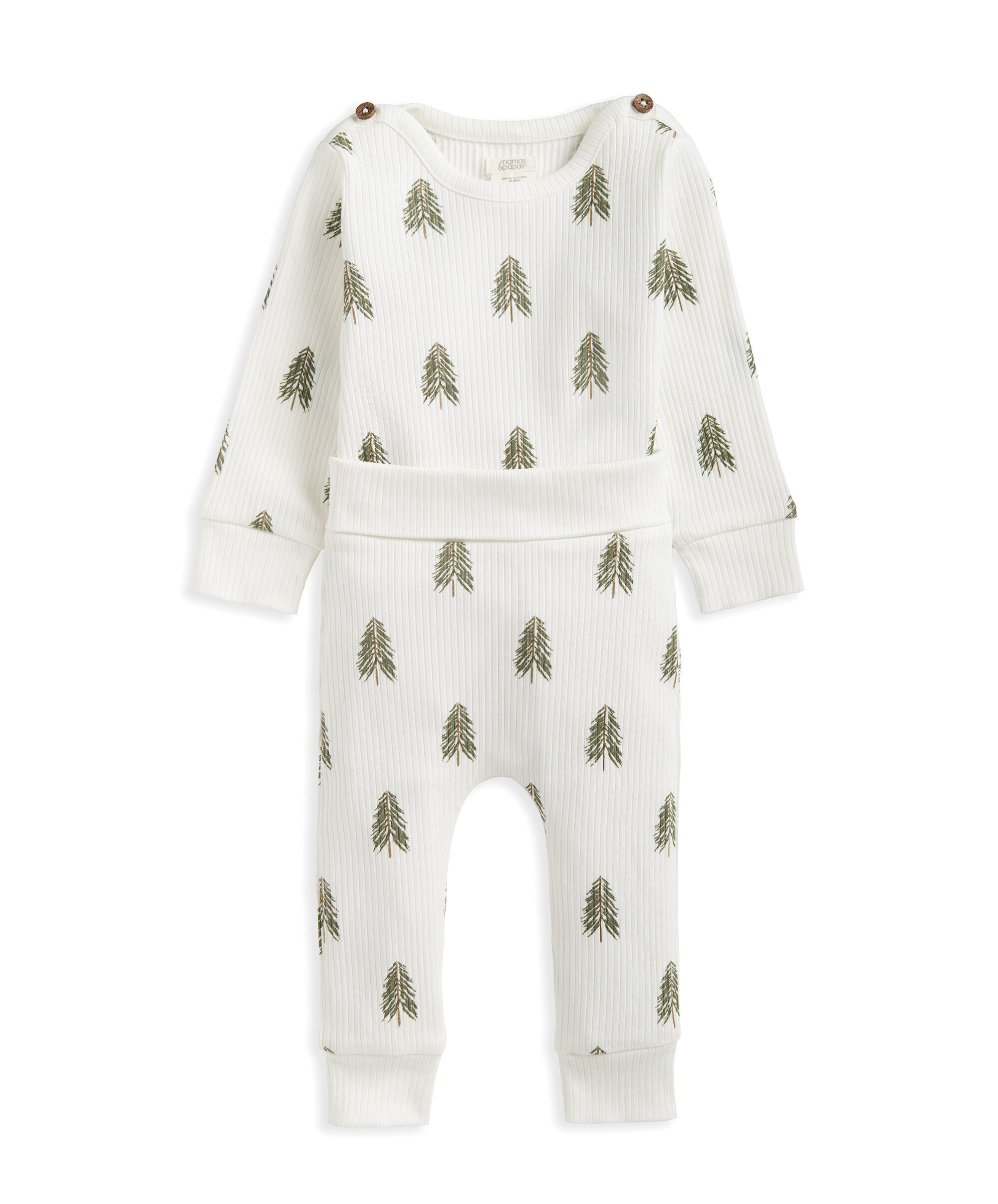 طقم لباس قطعة واحدة ولغينغز بطبعة شجرة الكريسماس image number 2