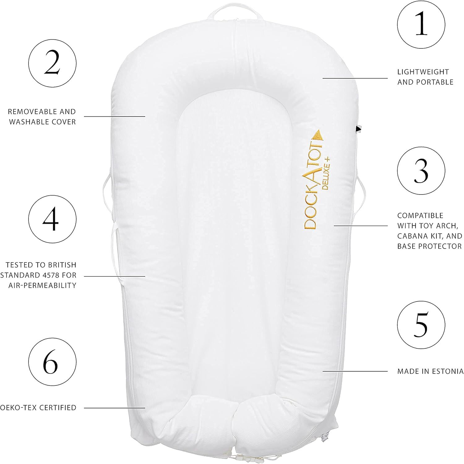 DockATot Deluxe+ Pod Pristine White image number 5