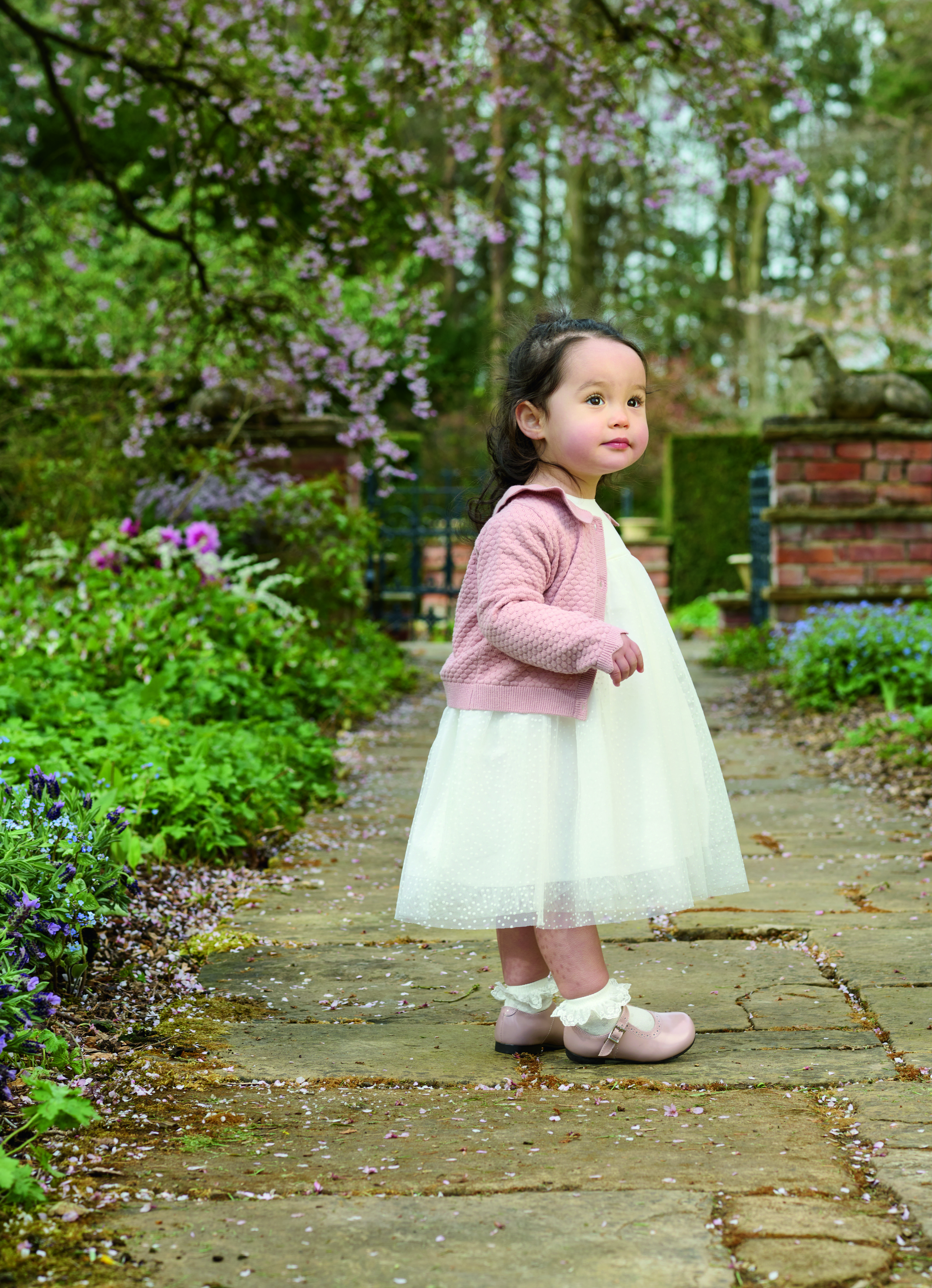 فستان قماش شبكي منقط - أبيض image number 6