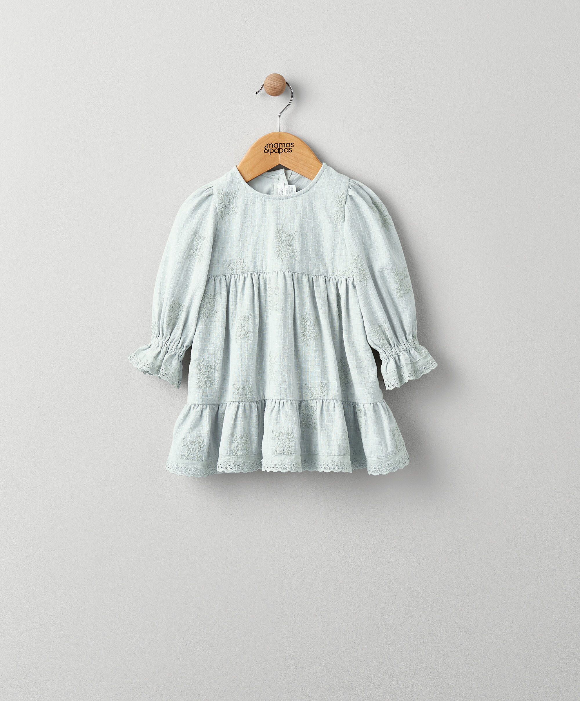 فستان مطرز بأكمام طويلة - أخضر image number 1