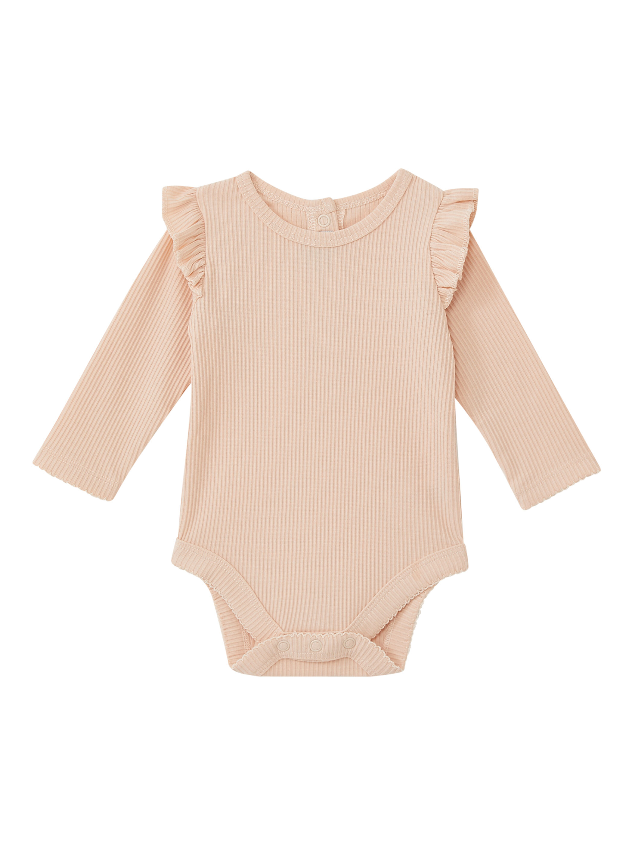 لباس قطعة واحدة بكشكش - وردي image number 1