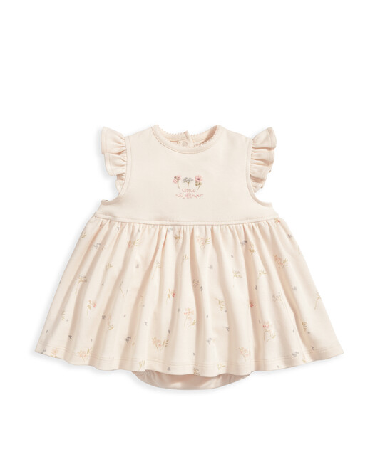 طقم فستان وطوق رأس بنقشة زهور - وردي طقم فستان وطوق رأس بنقشة زهور - وردي image number 3