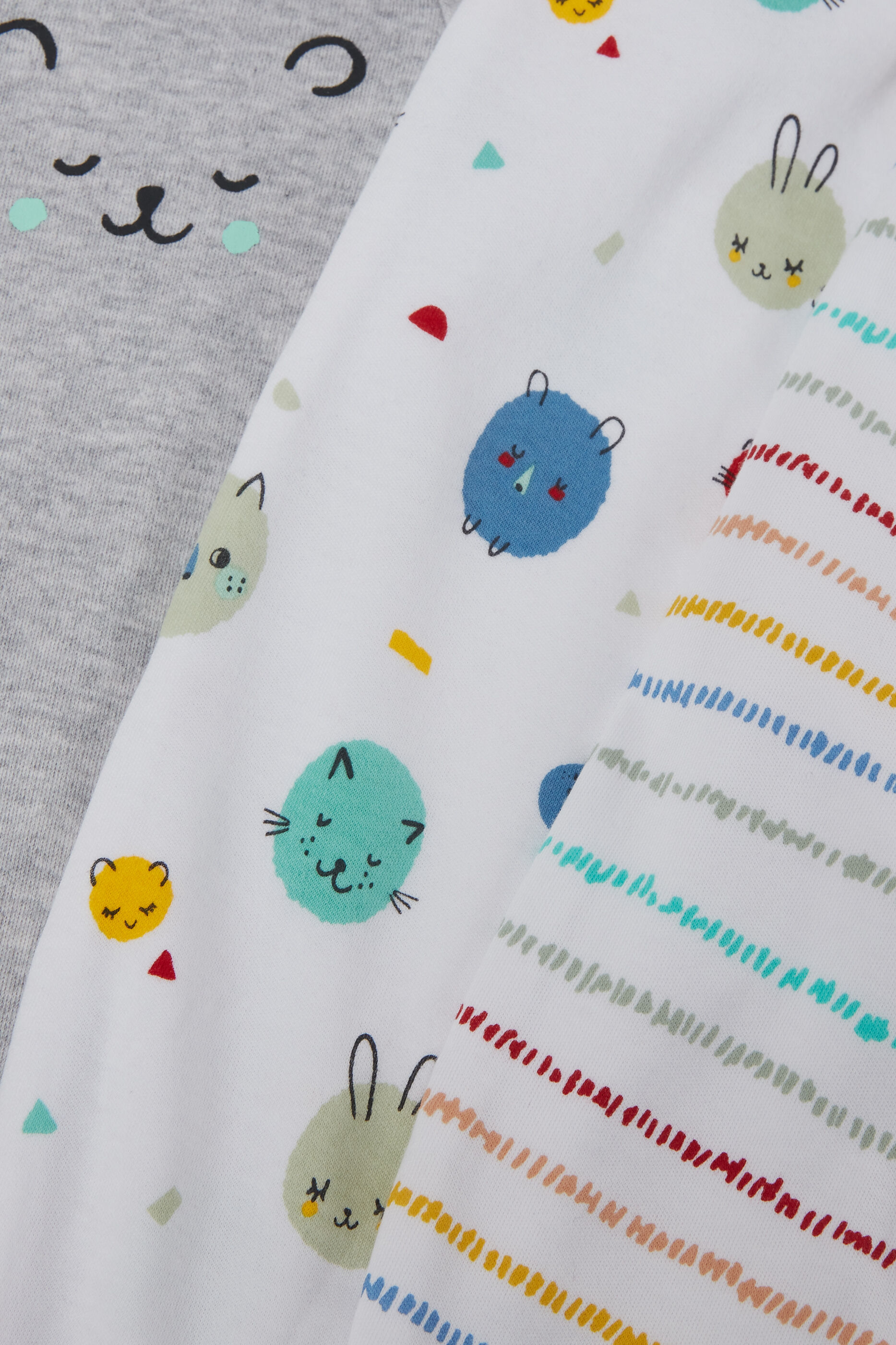 طقم بيجاما قطعة واحدة بنقشة دب - 3 قطع image number 3