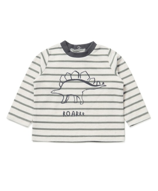 تي شيرت مخطط بطبعة ديناصور تي شيرت مخطط بطبعة ديناصور image number 1