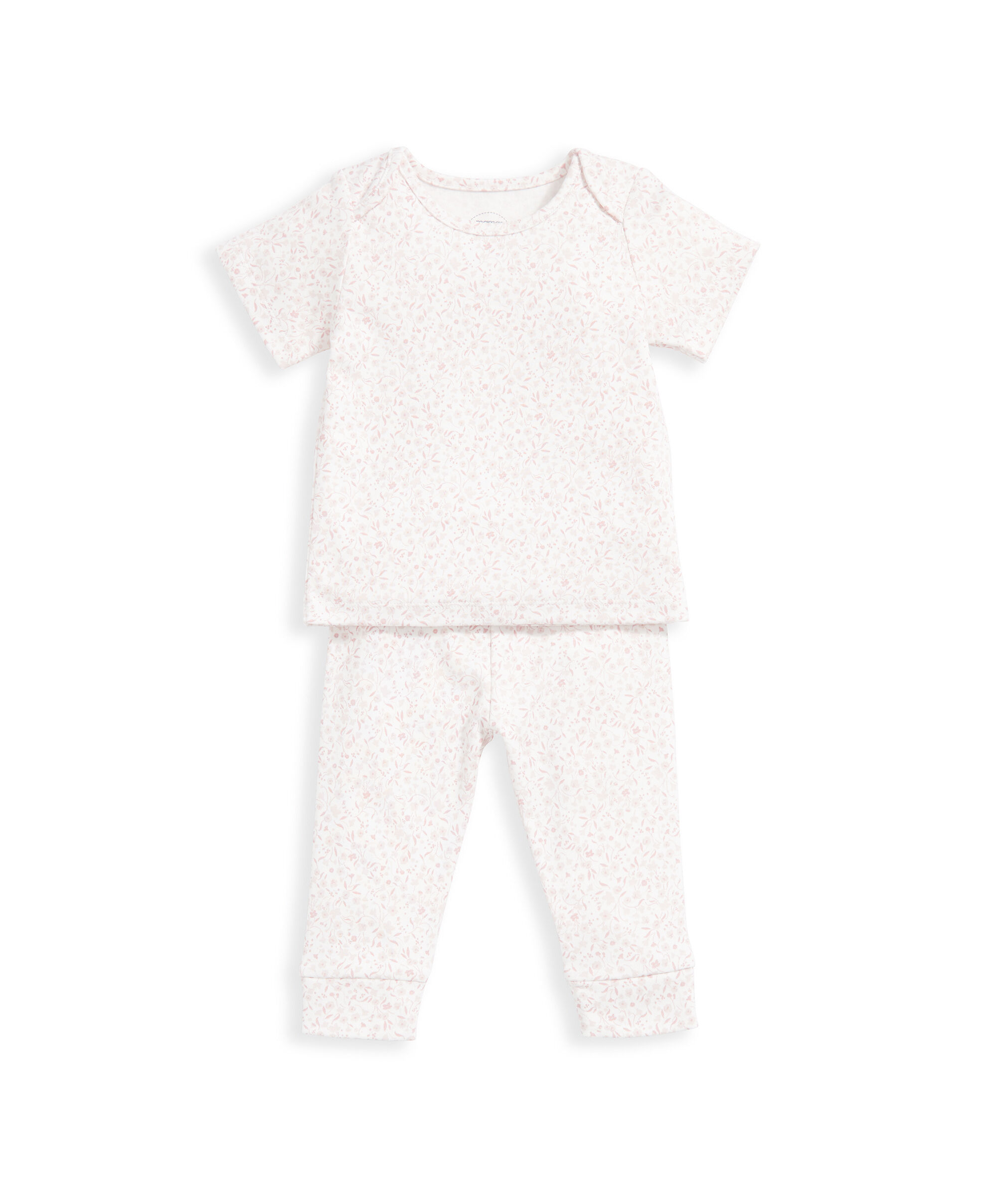 طقم بيجاما بنقشة زهور بألوان مائية - قطعتان بلون وردي image number 4