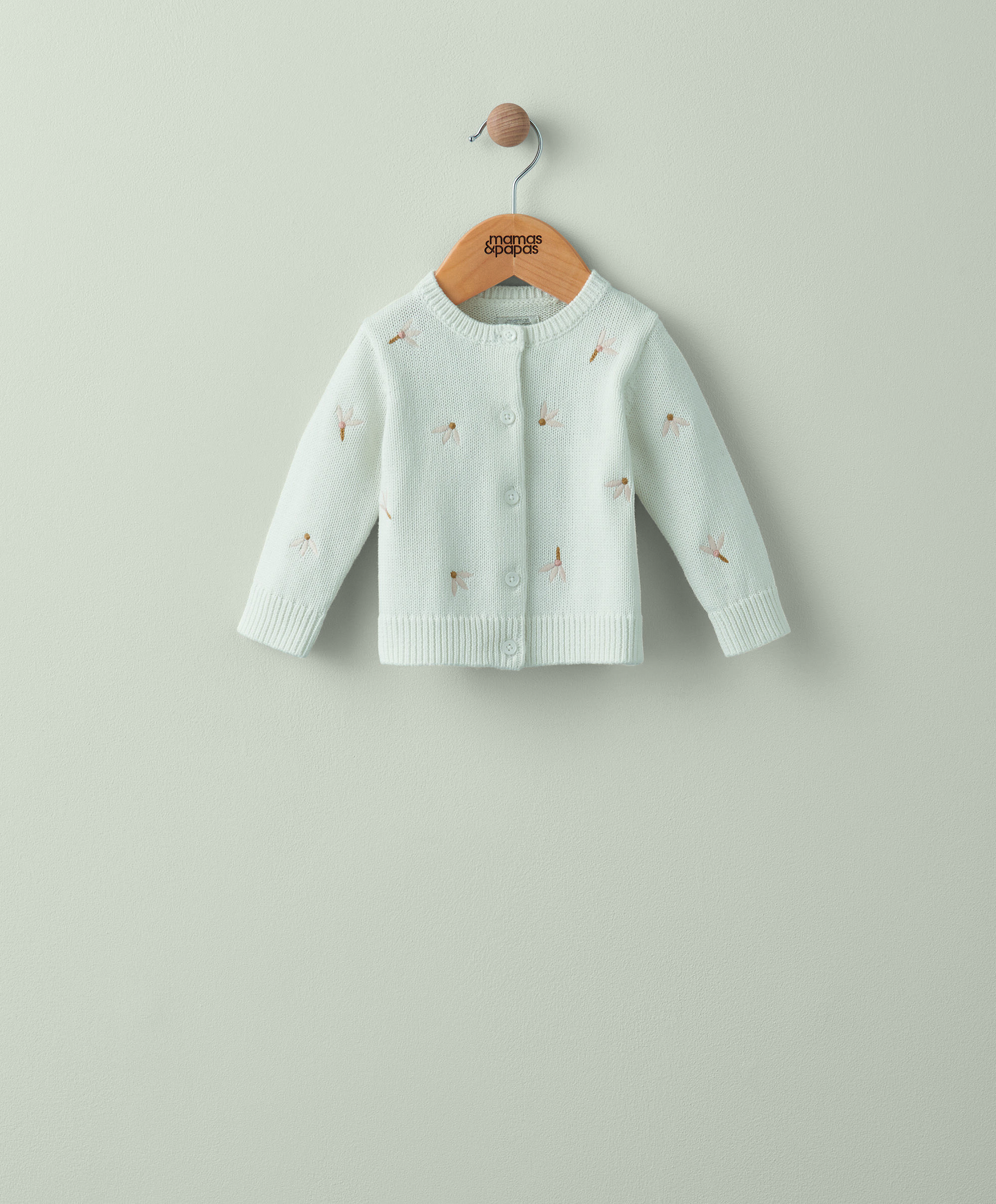 كارديغان مطرز - أبيض