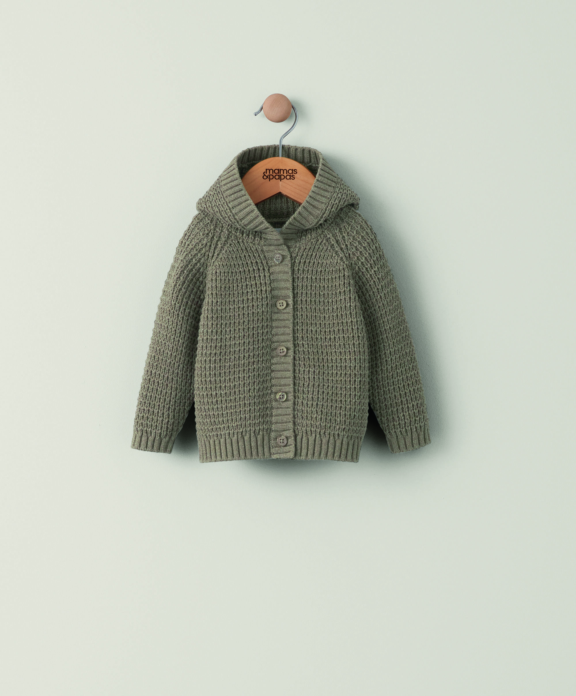 كارديغان بغطاء رأس - بني image number 1