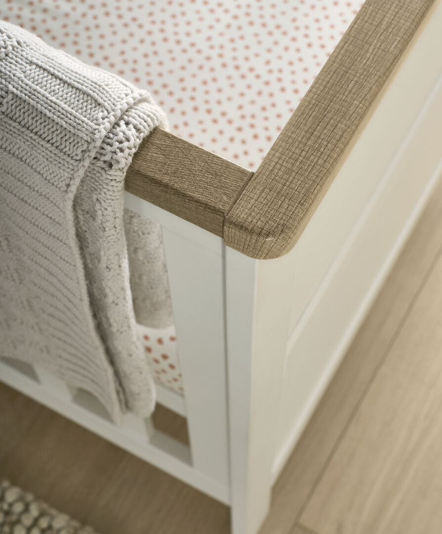 سرير أطفال ويدمور - أبيض / أوك image number 3